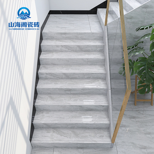 通体大理石楼梯踏步砖防滑梯级砖别墅楼梯瓷砖农村台阶砖一体式