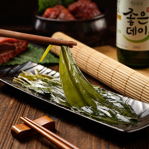 韩国烤肉店商用大包装寒葱山葱叶茗荑菜山菜烤肉包饭山蒜叶500g