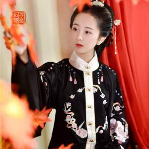 子服和汉服女(梅花·玉簌)春秋冬明制刺绣立领对襟袄裙套装