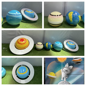 仿真玻璃钢宇宙星球雕塑科技艺术馆星空造景背景墙面装饰3d月球