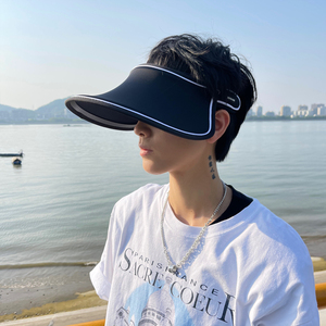 遮阳帽男户外空顶帽大帽檐防晒遮脸帽子男士太阳帽夏季无顶帽夏款