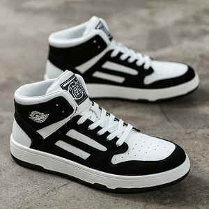 高帮鞋男春秋季aj大码男鞋黑白熊猫空军一号休闲运动板鞋潮鞋子