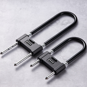 玻璃门锁双门插锁长锁密码锁商铺店铺超市门锁叉锁防盗u型锁具门