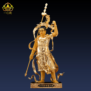 纯铜鎏金殷元帅神像太岁统领雷太岁地司殷大天君铜像家用供奉摆件