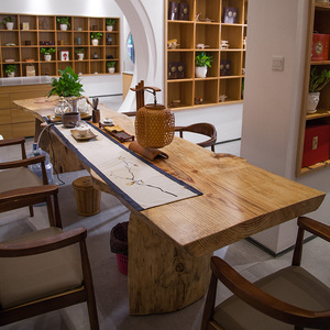 茶桌椅组合茶桌茶台实木茶几简约客厅功夫茶现代新中式大板桌问锦