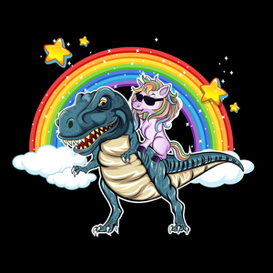 彩虹恐龙独角兽星星卡通可爱装饰贴纸柯式烫画热转印布贴补丁贴画