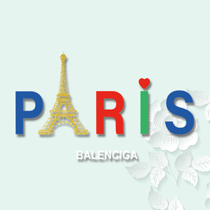 潮流彩色字母paris巴黎时尚金色铁塔热转印烫画贴胶印图案熨烫贴