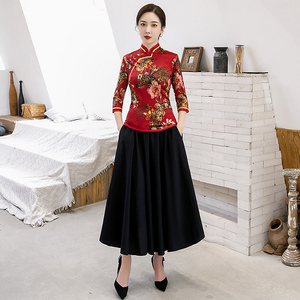 一珂锦绣崔万志贵夫人梦至超四小姐龙笛新款 中国风女装复古旗袍