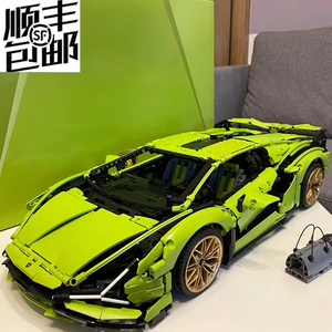 2024新款兰博基尼跑车模型乐高积木遥控赛车拼装汽车玩具男孩礼物
