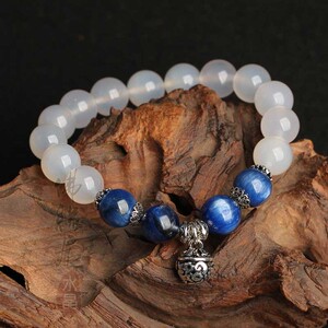 云海石手链蓝绒晶紫冰银手串水晶饰品石碑护身男女礼物民族风情侣