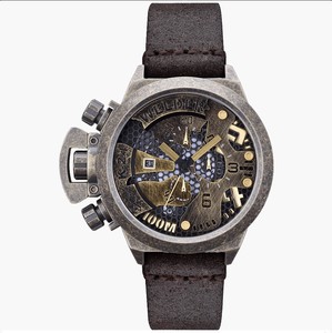 威德welder the bold wrk2400古铜色表盘深棕皮革男女手表石英