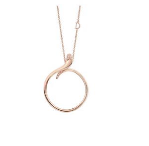 玳美雅damiani eden女士玫瑰金多钻项链长链d字母蛇环形圆形缀饰
