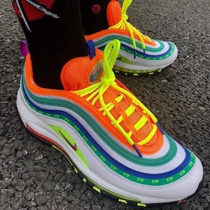 air max 97 耶稣圣水撒旦万花筒银子弹笑脸3m反光男女气垫跑步鞋