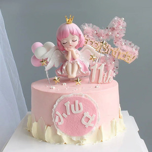蛋糕装饰摆件天使小仙女可爱蜜雪儿公主软陶城堡蛋糕装饰