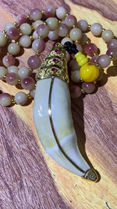 七特珠宝包金包银套狼牙老虎熊牙虎爪熊爪k金定制款吊坠来图定制