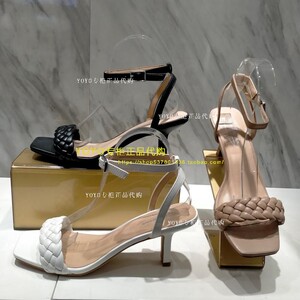 国内商场代购汤普葛罗夏新款方头编织扣带女凉鞋400160p 专柜正品