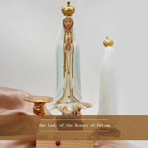 法蒂玛圣母显现树脂圣像葡萄牙圣物家庭摆件工艺品