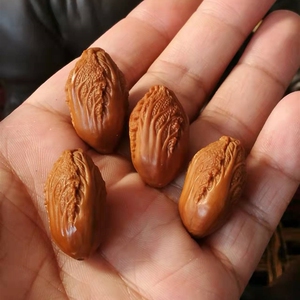 纯天然橄榄核雕刻手工雕刻手串 大白菜百财 招财进宝手链项链配件