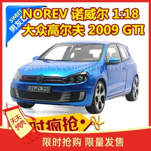 2009年VW原厂1:18大众高尔夫GTI GOLF6仿真汽车模型合金属蓝色
