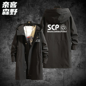 scp基金会机动特遣队日系周边乌鸦面具九尾狐中长款风衣外套大衣