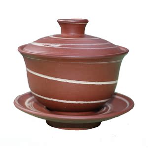 新款荣昌陶茶杯陶安陶细陶盖碗茶茶杯手工四大名陶紫砂陶原陶清鑫