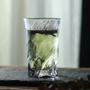 冰川纹玻璃杯日式家用威士忌酒杯高颜值个性洋酒杯ins磨砂啤酒杯