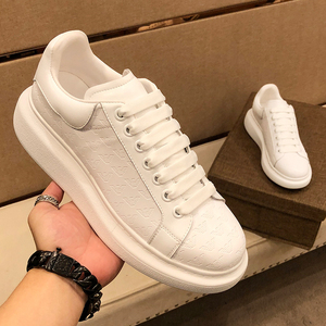 cl欧洲站新款麦昆压花情侣款小白鞋厚底增高休闲板鞋简约百搭男鞋