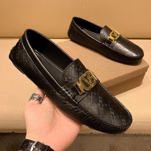 cl轻奢男鞋美人头暗纹豆豆鞋男韩版休闲皮鞋透气商务鞋潮