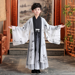 汉服男童长袖中国风儿童公子唐装国学服小男孩古装演出服交领秋季