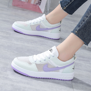 夏季女童小白鞋12女孩大童薄款网面透气网鞋13初中学生运动鞋15岁