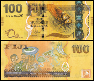 【包邮】全新unc 斐济100元纸币 外国钱币 2012年 钱币 外币