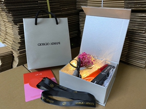 美美时尚包装淘宝【520礼盒】阿玛尼口红唇釉香水礼盒子礼品包装