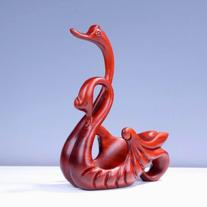 非洲花梨动物木鹅酒驾客厅婚礼中式家居木雕工艺品仿古典桌面摆件