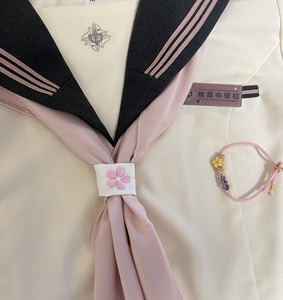 手打三角巾灰粉酒红绀藏青灰蓝环扣领结墨绿缎面哑光橘黄jk水手服