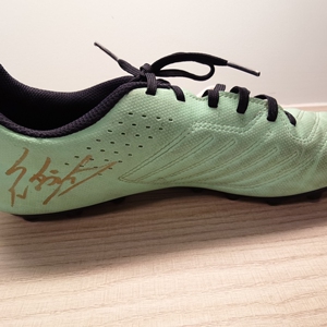 颜骏凌亲笔签名足球鞋,面签于闵行上港训练基地