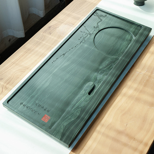 整块天然乌金石青石石头家用办公日式现代简约排水石茶盘功夫茶台