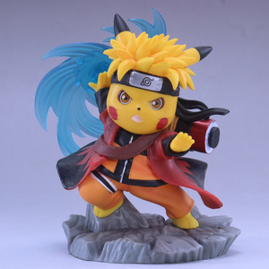 宠物小精灵变装gk皮卡丘cos螺旋丸仙人模式鸣人手办 车载模型摆件