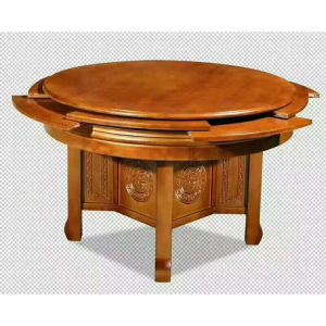 圆桌带转盘家用大桌面圆台面板简约现代酒店饭桌旋转台面橡木