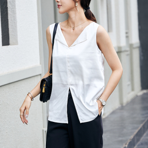 广府格调淘宝国内柜 系带黑色吊带马甲 翻领长袖条纹印花衬衫裙两件