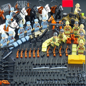乐高积木男孩子八路军德军国军拼装积木战争人仔小人儿童益智玩具