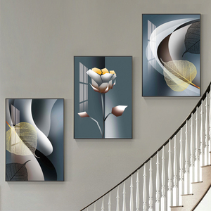 复式楼梯口间装饰画现代简约楼道三联挂画客厅玄关走廊过道墙壁画