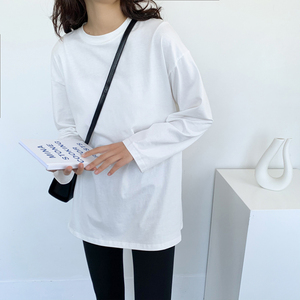 长袖打底衫女秋冬2021新款港风大白体t恤内搭叠穿中长款上衣潮ins