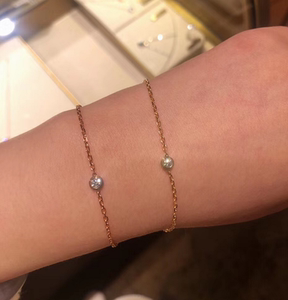 cartier/卡地亚 单钻手链 18k玫瑰金 4分9分13分 钻石镶钻手链