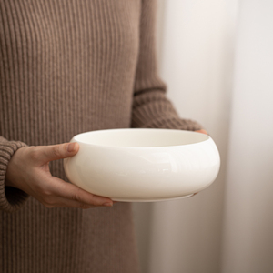 羊脂玉白瓷茶洗大号陶瓷洗笔缸家用杯洗水洗茶具茶道零配件茶渣缸