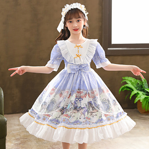 洛丽塔公主裙女童夏季网红套装洋气连衣裙儿童lolita裙子裙萝莉塔