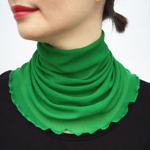 黑白酒红墨绿纯色小窄围巾丝巾纱巾春秋冬季女轻薄款围脖套头