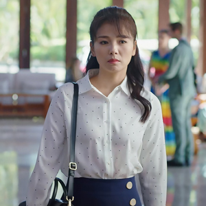 00我就是科科淘宝星辰大海刘涛同款白色衬衣2022春季新款百搭撞色