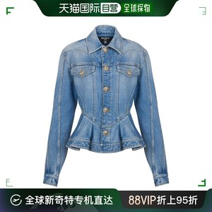 香港直邮潮奢 Balmain 巴尔曼 女士 牛仔折裥外套 3615884778715D