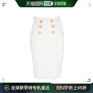 香港直邮潮奢 Balmain 巴尔曼 女士 粗花呢铅笔半身裙 BF1LB845XF