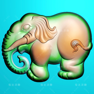 dx240 精雕图jdp大象大鼻象双面立体大象灰度图bmp浮雕图玉雕图